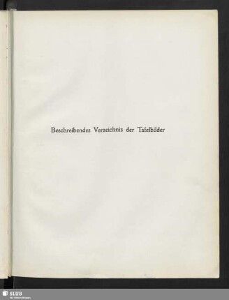 Beschreibendes Verzeichnis der Tafelbilder