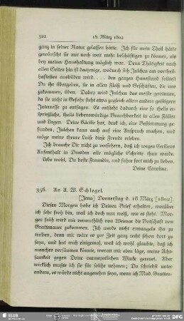 Caroline von Schelling an August Wilhelm von Schlegel, Jena, 18.03.1802