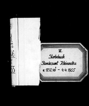 Sterberegister Kleinwelka