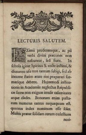Lecturis Salutem.