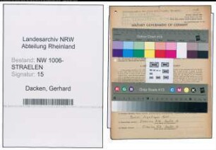 Entnazifizierung Gerhard Dacken , geb. 22.03.1890 (Arbeiter)