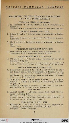 Englische und französische Farbstiche des XVIII. Jahrhunderts (Nr. 1-56)