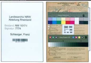 Entnazifizierung Franz Schlesiger , geb. 29.07.1905 (Schutzpolizist)