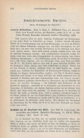 318-321 Empfehlenswerthe Schriften