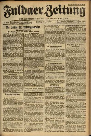 Ausgabe vom Freitag, den 27. Juli 1923.