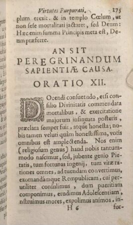 An Sit Peregrinandum Sapientiae Causa. Oratio XII.