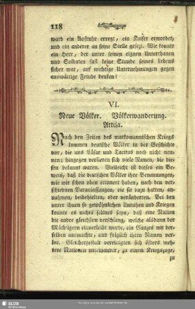 VI. Neue Völker. Völkerwanderung. Attila