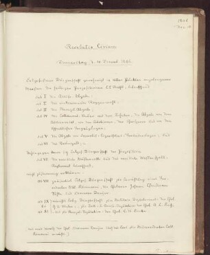 Resolutio Civium, Donnerstag, d. 10. Decemb. 1846.