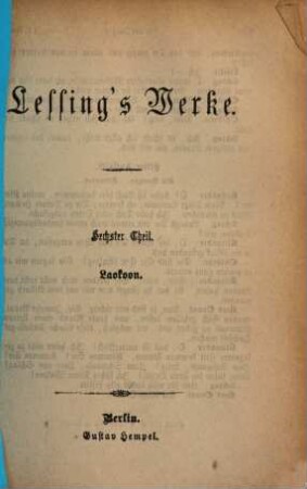 Lessing's Werke, 6. Laokoon
