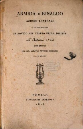 Armida e Rinaldo : Azione teatrale