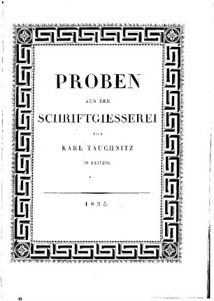 Proben aus der Schriftgießerei von Karl Tauchnitz in Leipzig