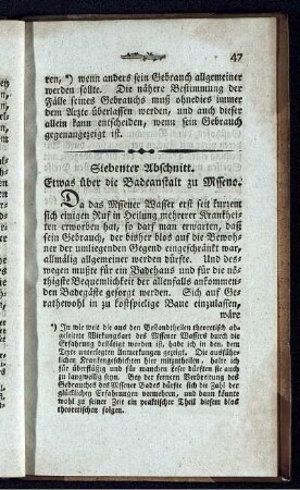 Siebenter Abschnitt. Etwas über die Badeanstalt zu Msseno