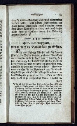 Siebenter Abschnitt. Etwas über die Badeanstalt zu Msseno