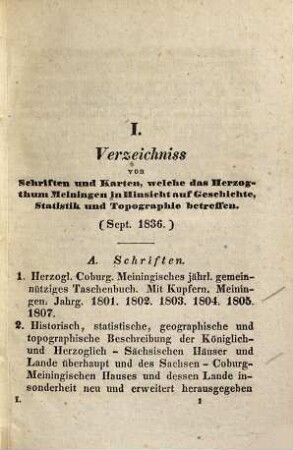 Beyträge zur Statistik des Herzogthums Meiningen : Mit topographischen Karten, Situations Planen und Abbildungen