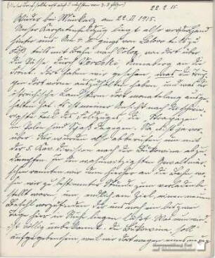 Ernst Emmerich an seine Eltern am 22.02.1915 (3.2011.3530)
