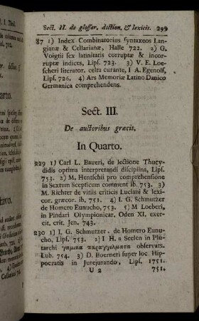 Sect. III. De auctoribus græcis.