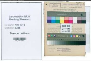 Entnazifizierung Wilhelm Staender , geb. 01.10.1898 (Garagenmeister)