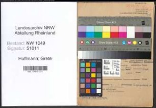 Entnazifizierung Grete Hoffmann , geb. 13.05.1907 (Geschaeftsfuehrerin)