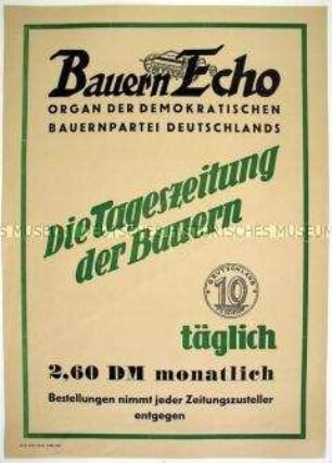 Maueranschlag mit Werbung des Bauern-Echo