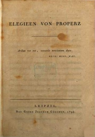 Elegieen von Properz