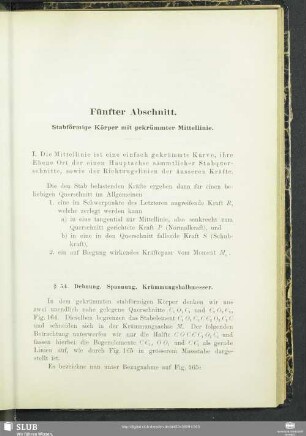 Fünfter Abschnitt. Stabförmige Körper mit gekrümmter Mittellinie.