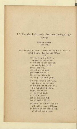 IV. Von der Reformation bis zum dreißigjährigen Kriege