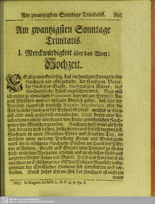 Am zwantzigsten Sonntage Trinitatis