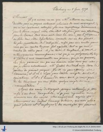 Brief vom 01.06.1771.