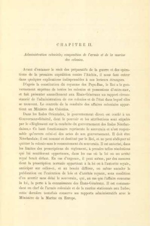 Chapitre II. Administration coloniale; composition de l'armée et de la marine des colonies
