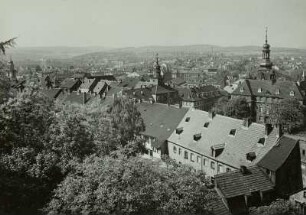 Saarbrücken, Blick vom Triller nach Süden über die Stadt mit Altem Rathaus.