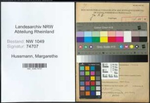 Entnazifizierung Margarethe Hussmann , geb. 02.07.1897 (Lehrerin)