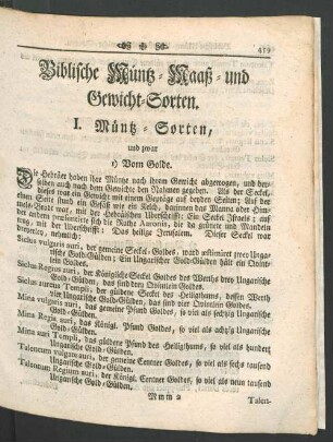 Biblische Muenz- Maaß- und Gewicht-Sorten.