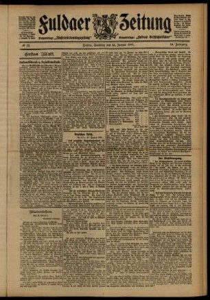 Erste Ausgabe vom Samstag, den 12. Januar 1907.