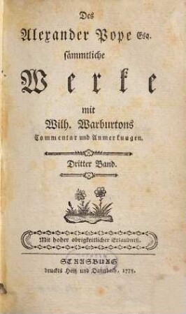 Des Alexander Pope Esq. sämmtliche Werke, 3