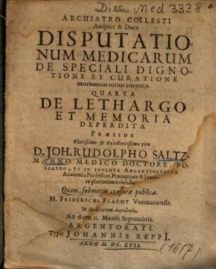 De Lethargo Et Memoria Deperdita