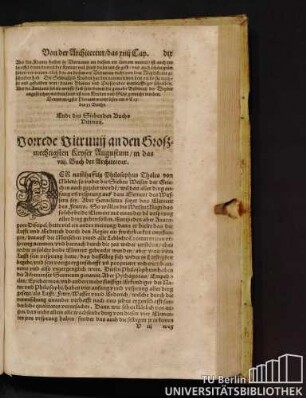 Vorrede Vitruuii an den Großmechtigsten Keyser Augustum / in das VIII. Buch der Architectur.