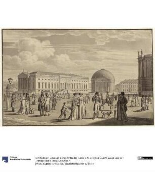 Berlin, Unter den Linden. Ansicht des Opernhauses und der Hedwigskirche