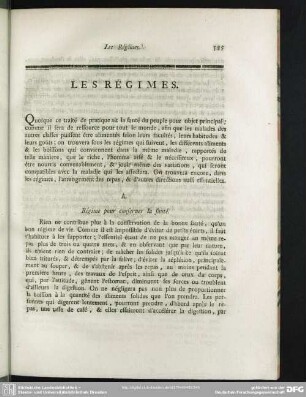 Les Régimes