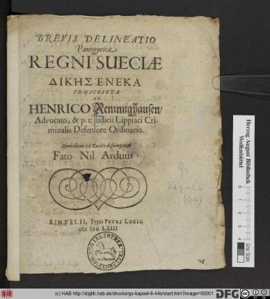 Brevis Delineatio Panegyrica Regni Sueciae