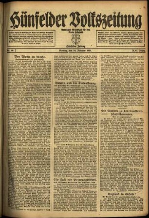 Ausgabe vom Montag, den 14. Februar 1921.