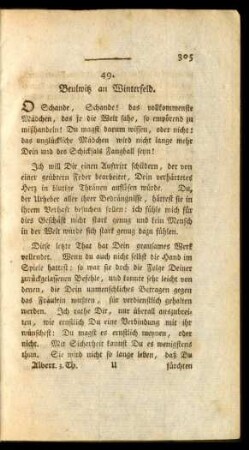 49. Beulwitz an Winterfeld.