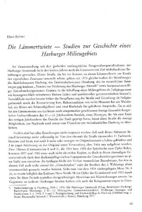 Die Lämmertwiete - Studien zur Geschichte eines Harburger Milieugebiets