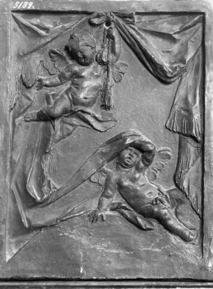 Modelle für die Stuckreliefs über den Statuennischen des oberen Fassadengeschosses der Münchner Theatinerkirche