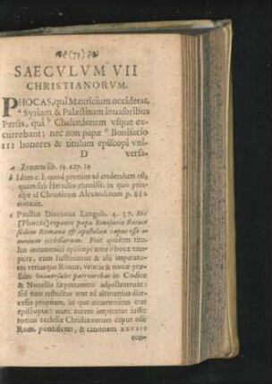 Saeculum VII Christianorum.