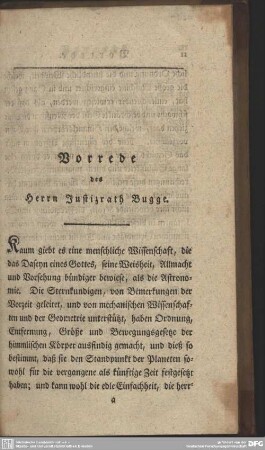 Vorrede des Herrn Justizrath Bugge