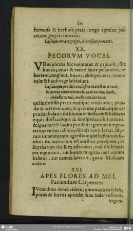 XX. Pecorum Voces