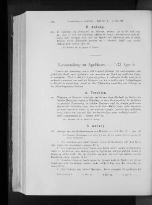 Versammlung zu Apeldoorn. - 1473 Apr. 9.