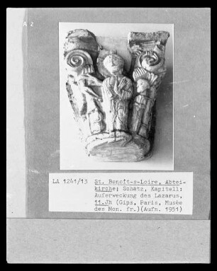 Kapitell aus der Abteikirche von Saint-Benoît-sur-Loire: Auferweckung des Lazarus