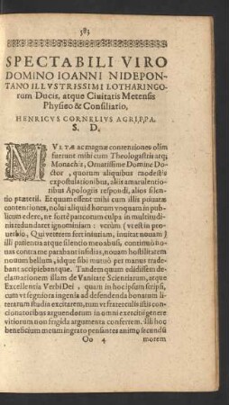 [...] Ioanni Nidepontano [...] Lotharingorum Ducis [...]