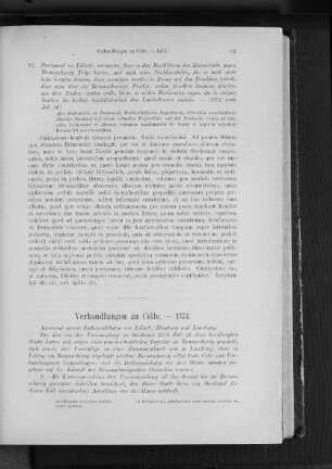 Verhandlungen zu Celle. - 1374.